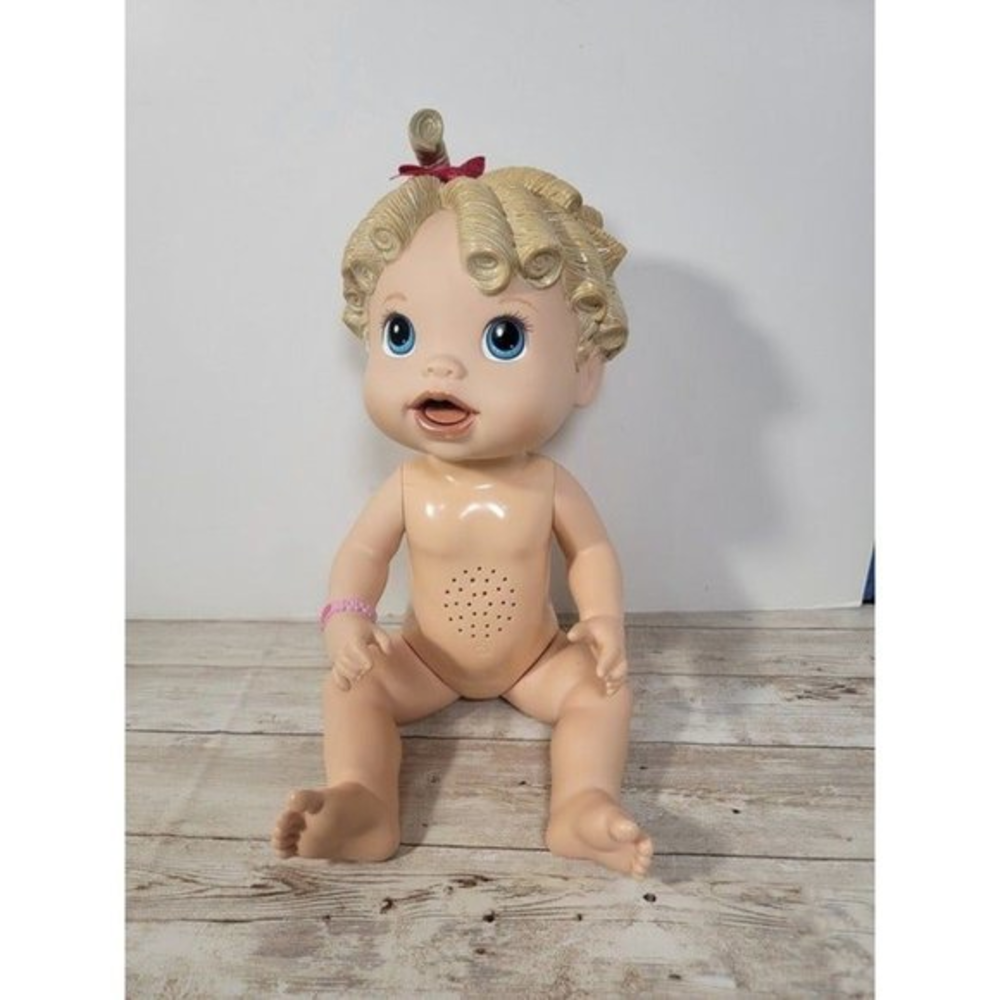 Baby Alive 2009 All‎ Gone Interactive Doll Nude Blonde Molded Hair Blue Eyes